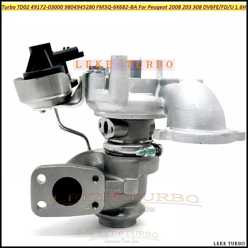 Фото Турбокомпрессор TD02L 9804945280 49172-03000 для Citroen Berlingo C3 DS3, Peugeot 2008 203 308 SW Partner DV6FE DV6FD DV6FDU 1.6 HDi №2