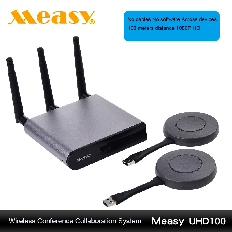 

100m UHD10 Wireless Transmission Screen Projector For Conference Collaboration System Mobile Phone Tablet PC USB HDM Transmitter