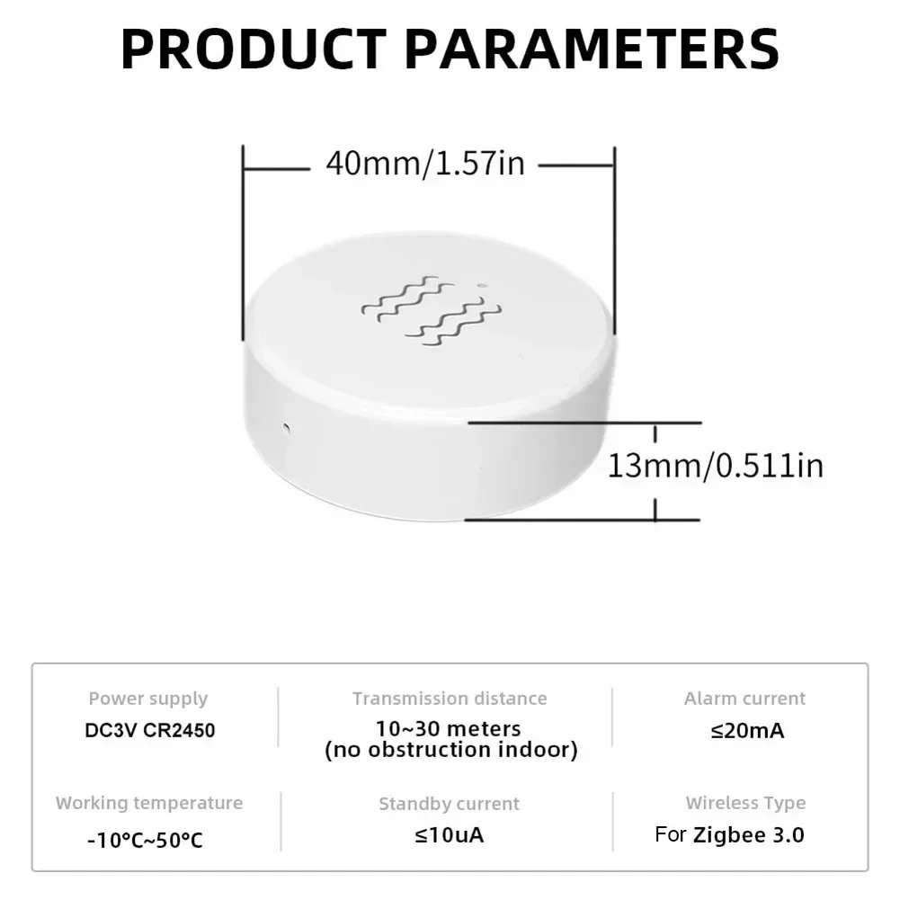 ​ 1 шт. DC 3 В для Tuya Zigbee умный датчик вибрации наклона сигнализация мониторинга в
