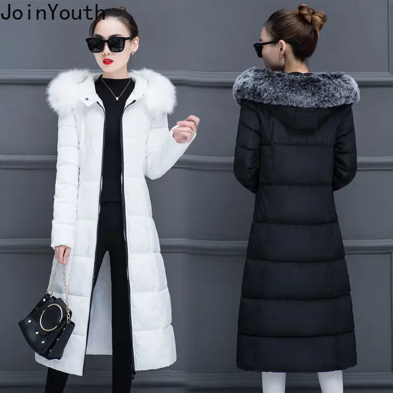 

Joinyouth Parka Jas Vrouwen Maxi Lange Winter Jas Vrouwen Hooded Plus Size Vrouwelijke Dame Windjack Overjas Uitloper Kleding