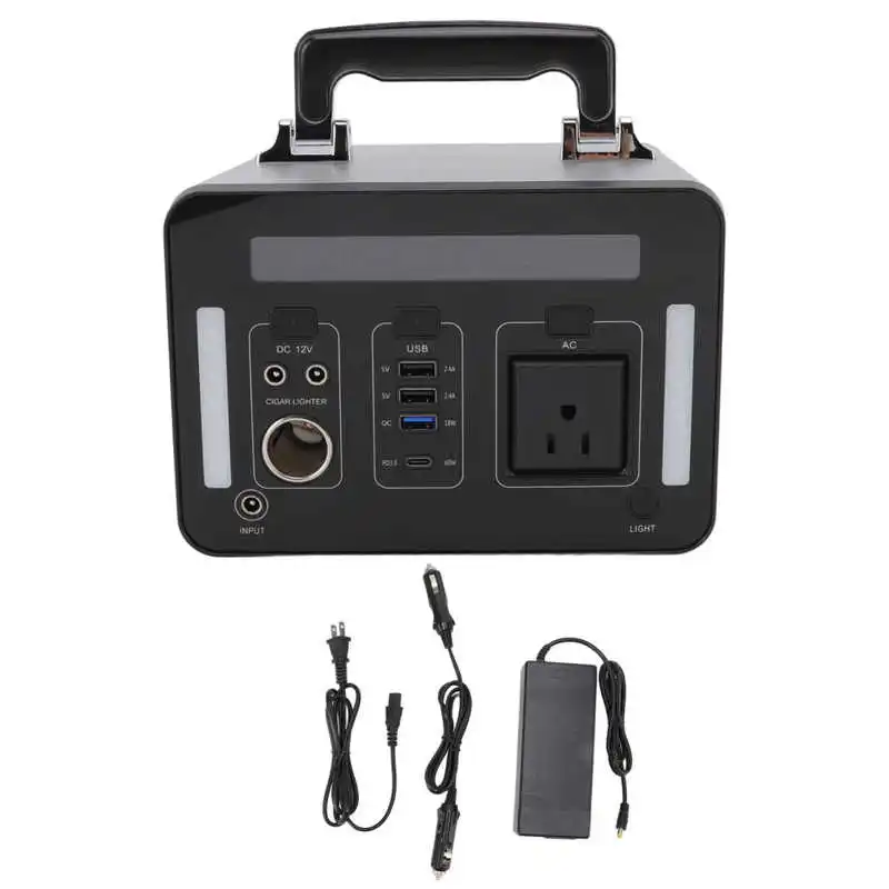 

500W Portable Power Station Solar Generator with Backup Lithium Battery Pack Pure Sine Wave AC Outlet USB LCD Display US100‑240V