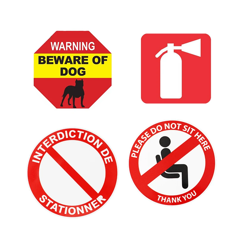 

Personality Warning Car Sticker Fire Extinguisher Decal PVC 12CM*12CM Campervan Personality Refrigerator Decor