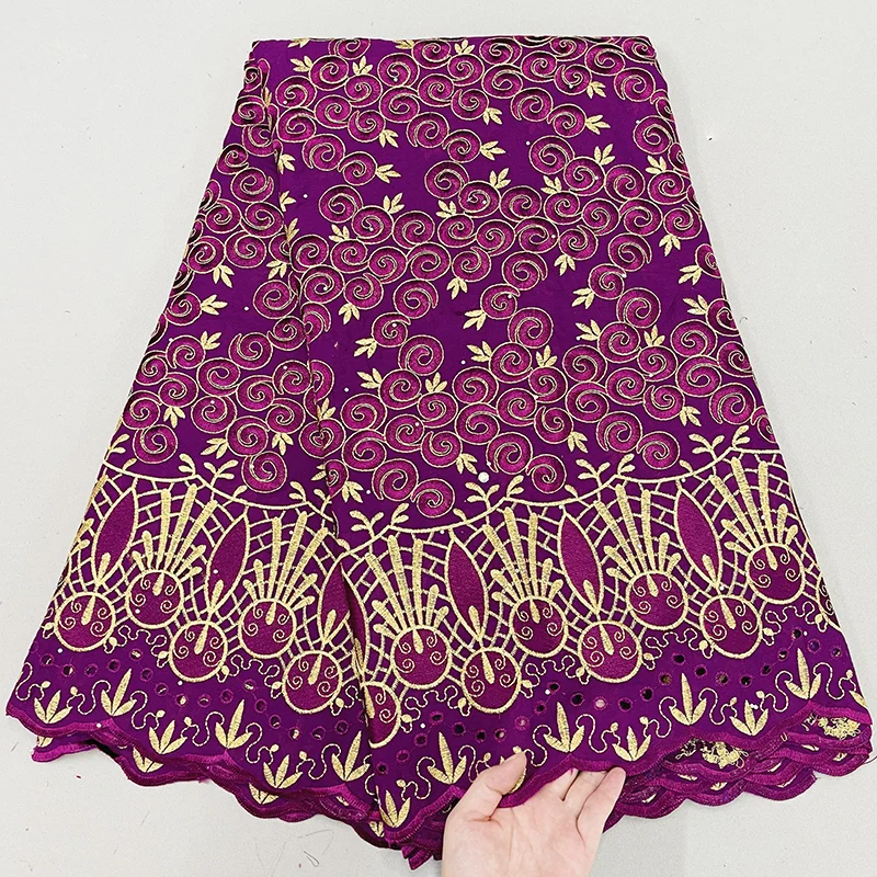 

2022 Newest High Quality African Cotton Fabric Lace With Stones Embroidery Nigerian Swiss Voile Lace Fabrics Dry Lace For Dress