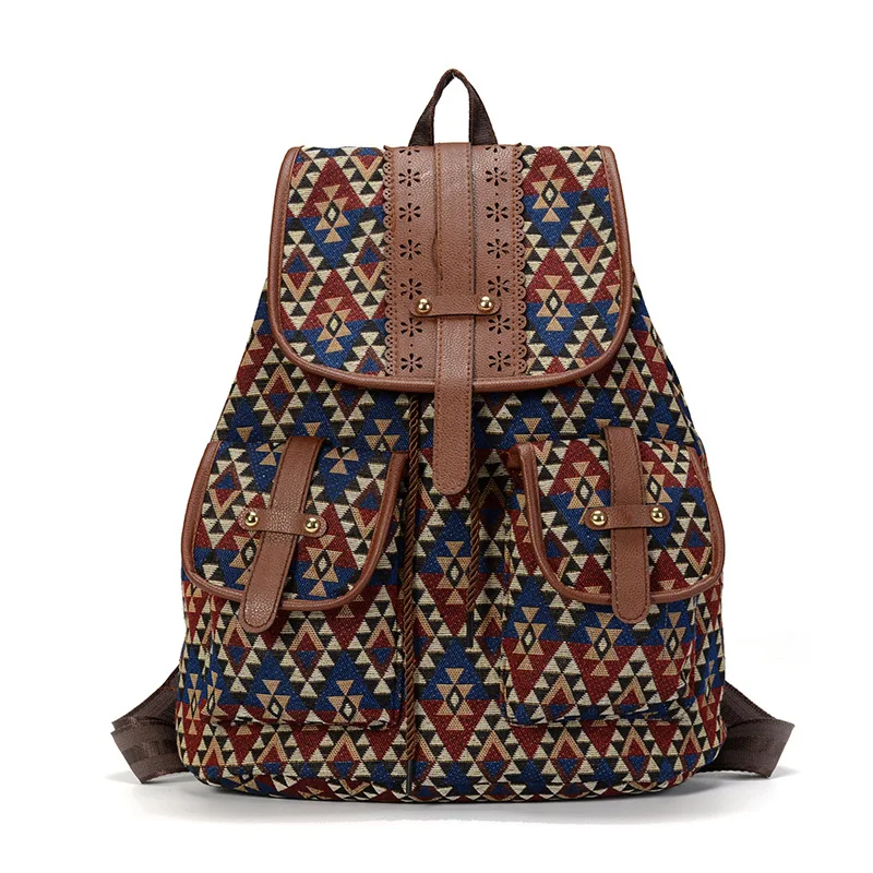 

Women Printing Backpack Canvas School Bags For Teenagers Large Shoulder Bag Weekend Travel Rucksack High Quality