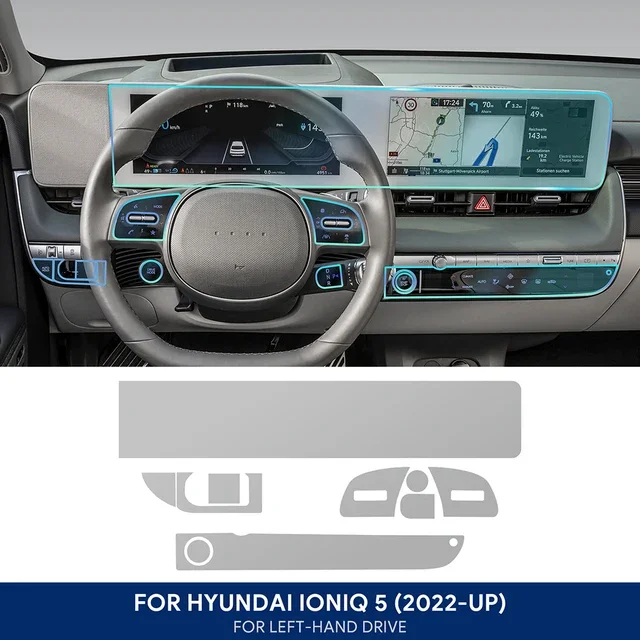 

Для Hyundai IONIQ 5 2022-2024 предварительно вырезанная пленка для салона автомобиля PPF, защитная пленка для краски, консоль, прозрачная/матовая пленка из ТПУ от царапин