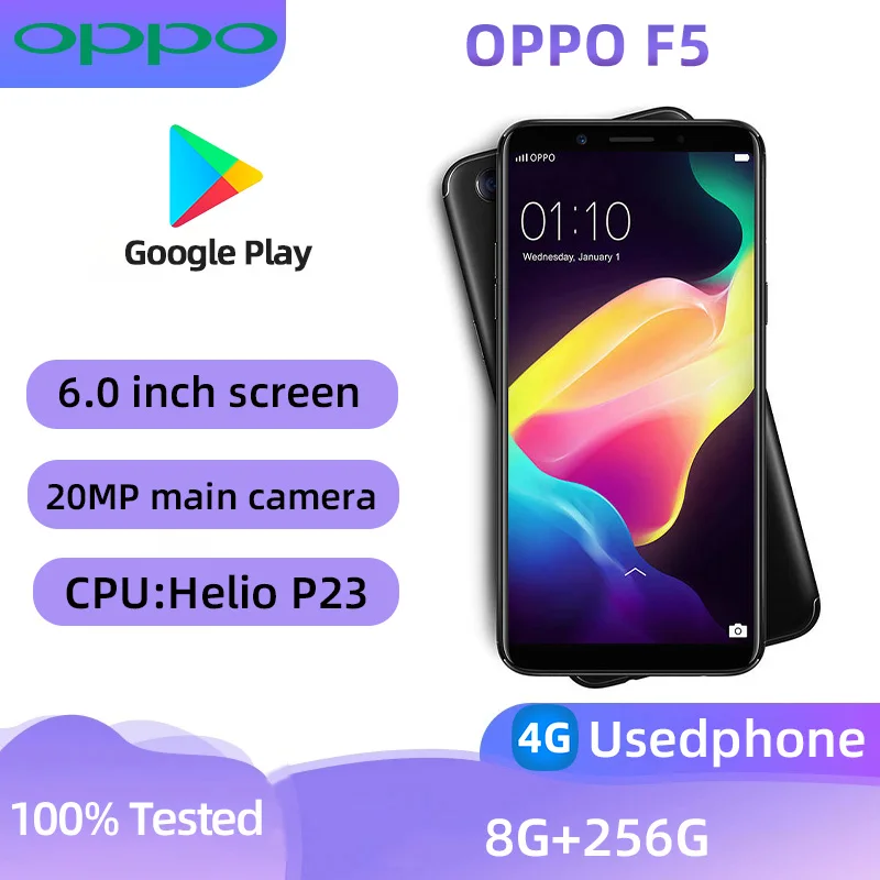 OPPO F5 4G Смартфон Процессор MediaTek Helio P23 6 0-дюймовый экран 3200 мАч 20-мегапиксельная