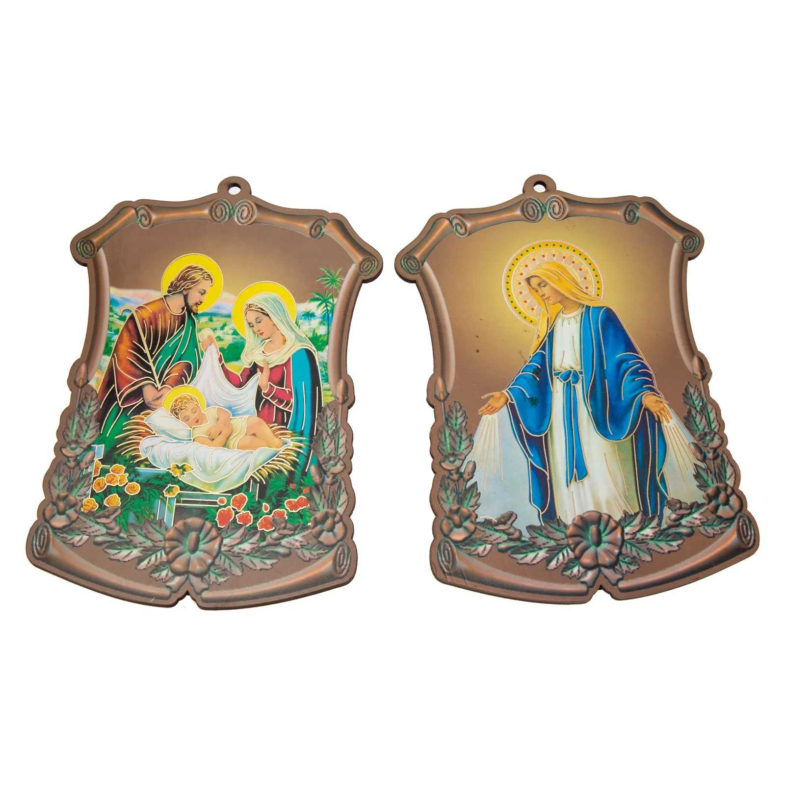

2 Ornaments Statue Decor Madonna Plaque Decor Religious Plaques Of Appreciation Church Plaque Decoration