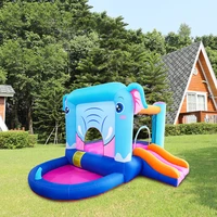 inflatable bouncer jumping castle bounce house with slide and safe velcro entrance including 350w blower indoor outdoor party