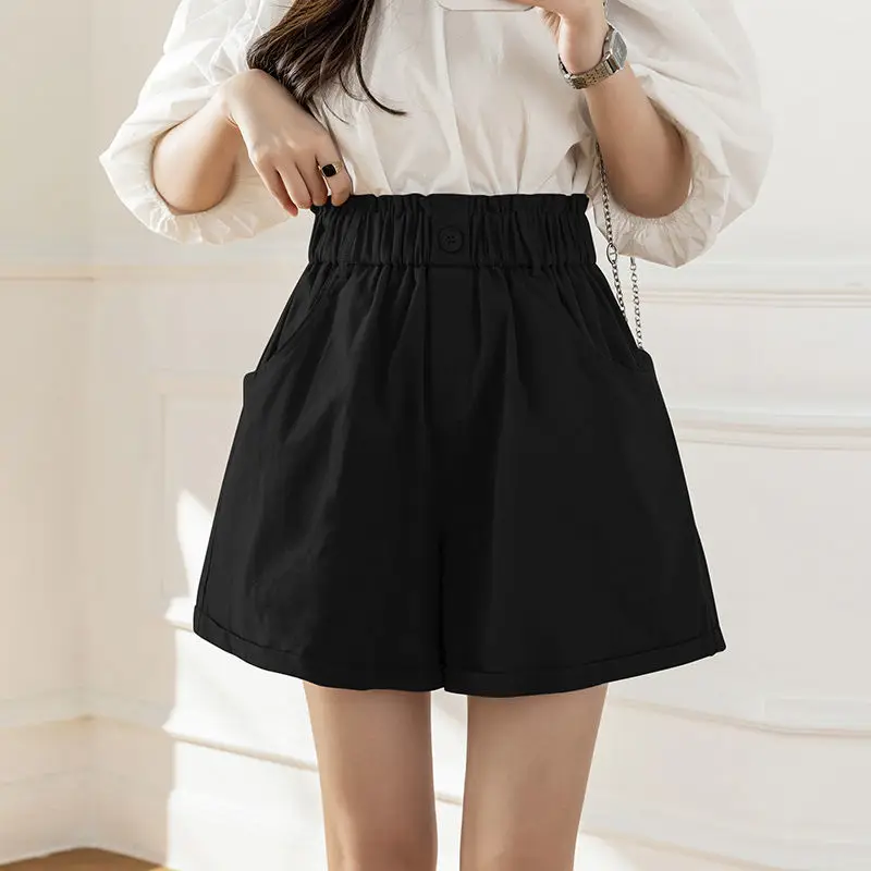 High Waist Womens Shorts Yellow Baggy Loose Short Pants for Women To Wear Elastic Wide Outdoor Y2k Harajuku Trend 2023 Clothing