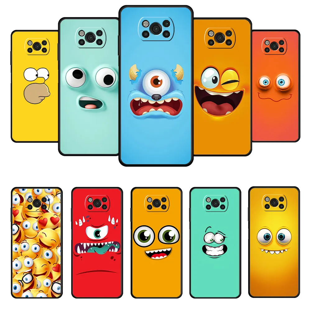 

Funny Face For Xiaomi POCO X3 NFC 9T X4 M3 11T F4 GT 10T MI 11 lite M4 Pro 5G F3 Silicon Fundas Celular Coque