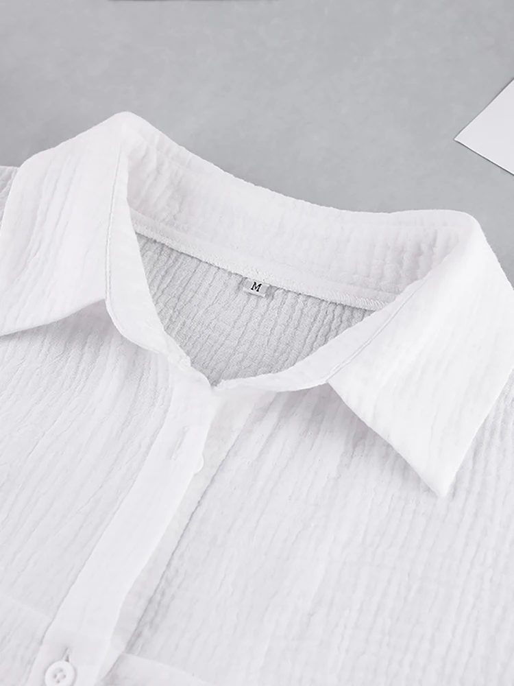 Restve Cotton Women's Nightwear White 2 Piece Sets Long Sleeve Sleepwear Female Casual Trouser Suits Loose Pajamas Winter 2022