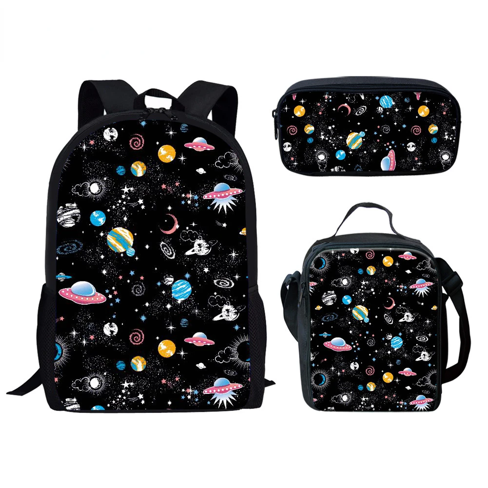 

Hip Hop Harajuku Fantasy Space Astronaut 3pcs/Set Backpack 3D Print Student Bookbag Travel Laptop Daypack Lunch Bags Pencil Case