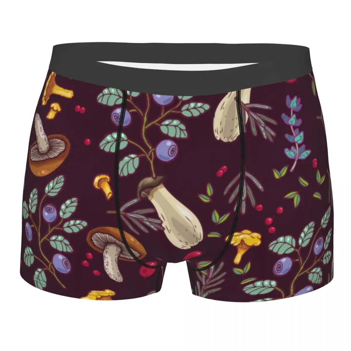 

Men Forest Dream Psychedelic Mushroom Boxer Briefs Shorts Panties Mid Waist Underwear Homme Funny S-XXL Underpants