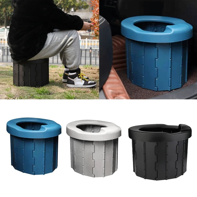 

Portable Toilet Folding Camping Toilet for Long Trips Camping (Black) Child Travel Potty Perfect for Hiking Traffic Jam D7YA