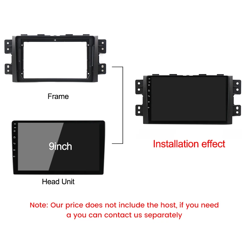 2 Din 9-дюймовый автомобильный радиоприемник для установки DVD GPS пластиковая рамка