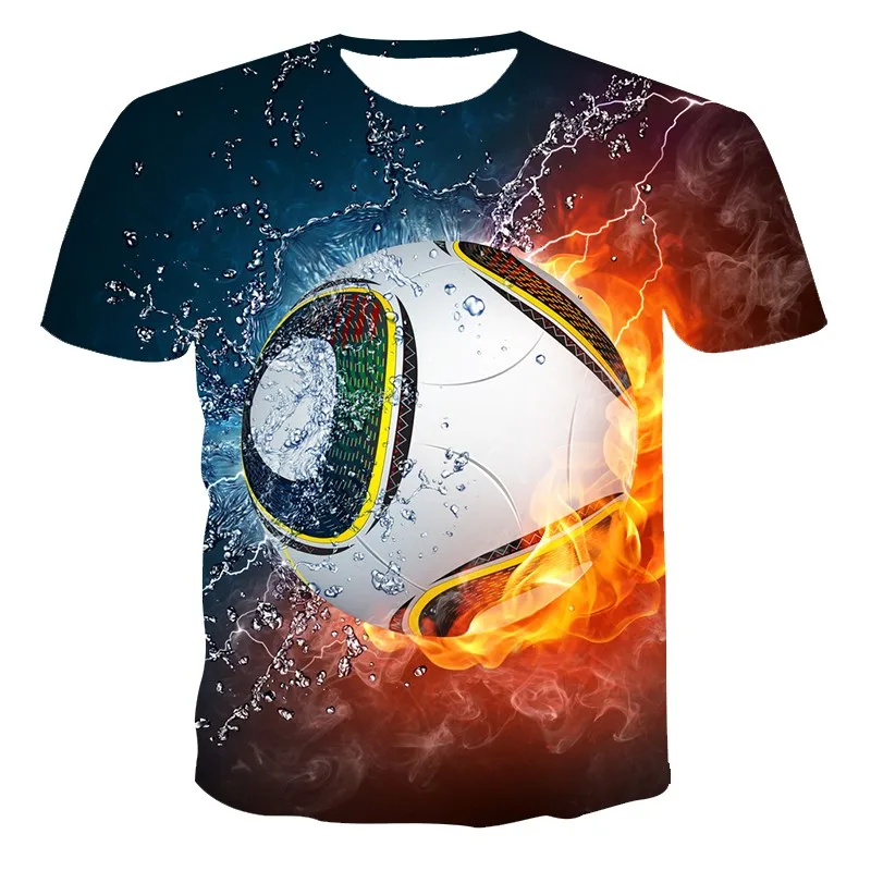 

Футболка мужская с 3D-принтом футбольного рисунка, модная дышащая Повседневная футболка с коротким рукавом, с интересным принтом, s, на лето