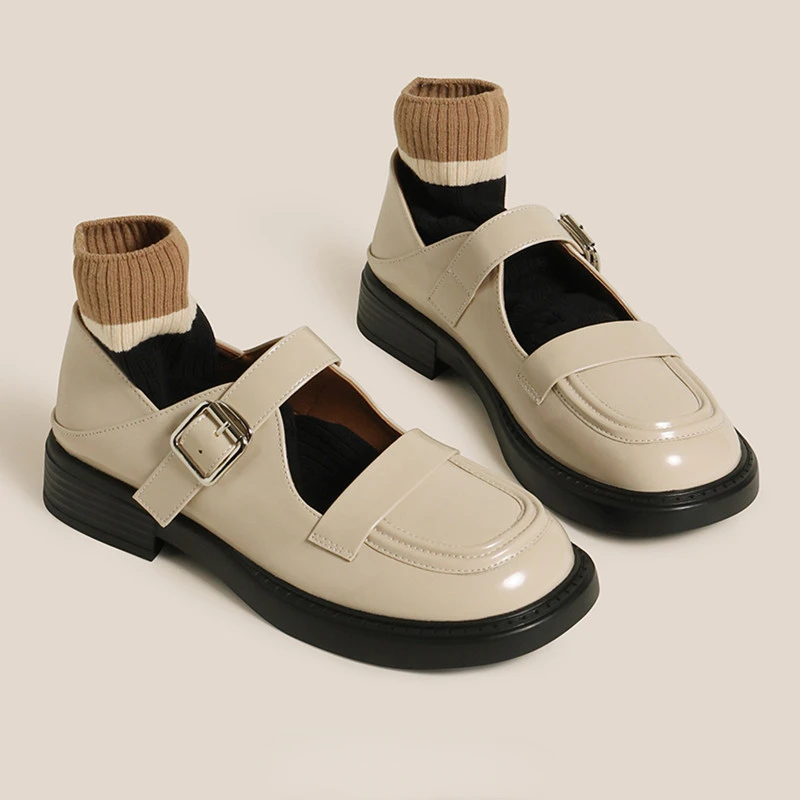 

Женские винтажные кожаные туфли, новые весенние модные элегантные туфли на платформе, туфли-лодочки в студенческом стиле, Повседневные Туф...