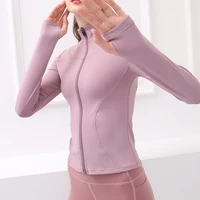 women long sleeved coat running quick drying sports jacket net red fitness clothes top spring autumn tight yoga clothes