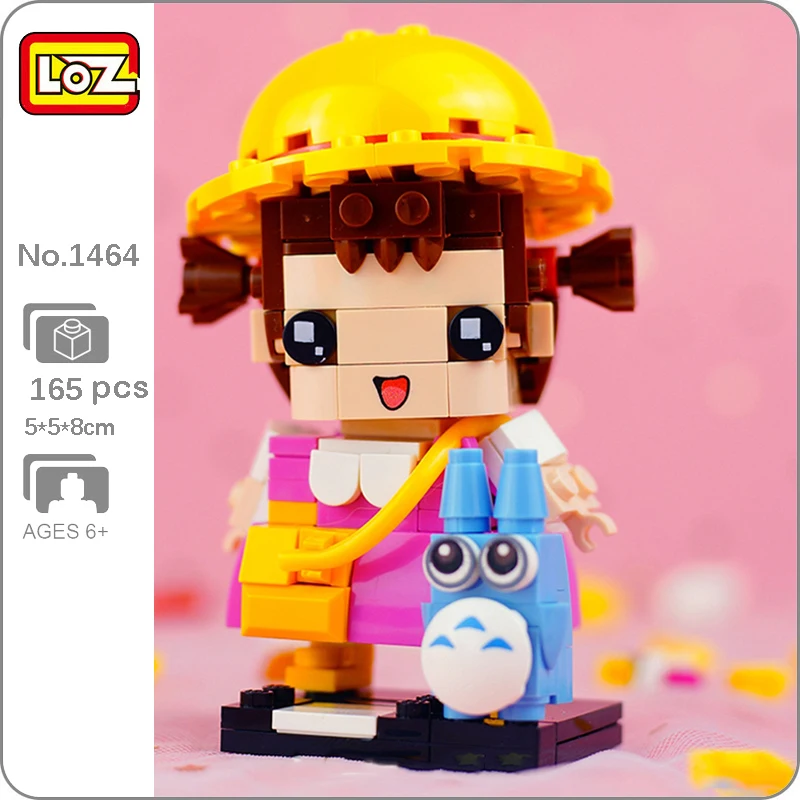 

LOZ 1464 школьная Шляпа Для Девочек Мой сосед Тоторо сумка Улыбка животное кукла модель животного мини кубики конструктор игрушка для детей без коробки