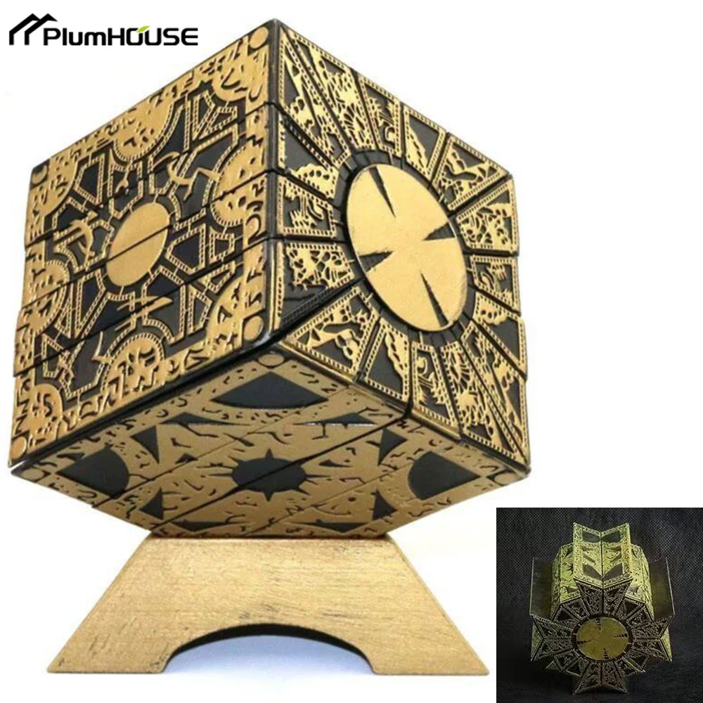 

1Pcs 1:1 Hellraiser Puzzle Box Moveable Lament Horror Terror Figures Film Serie Hellraiser Cube Fully Pinhead Prop Figurine Toy