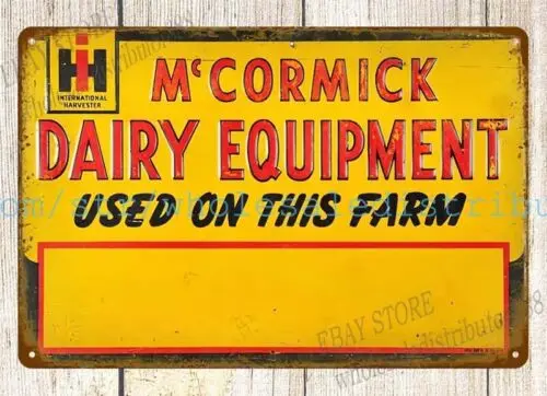 Международный комбайн Co.'s McCormick молочное оборудование ферма жестяная вывеска