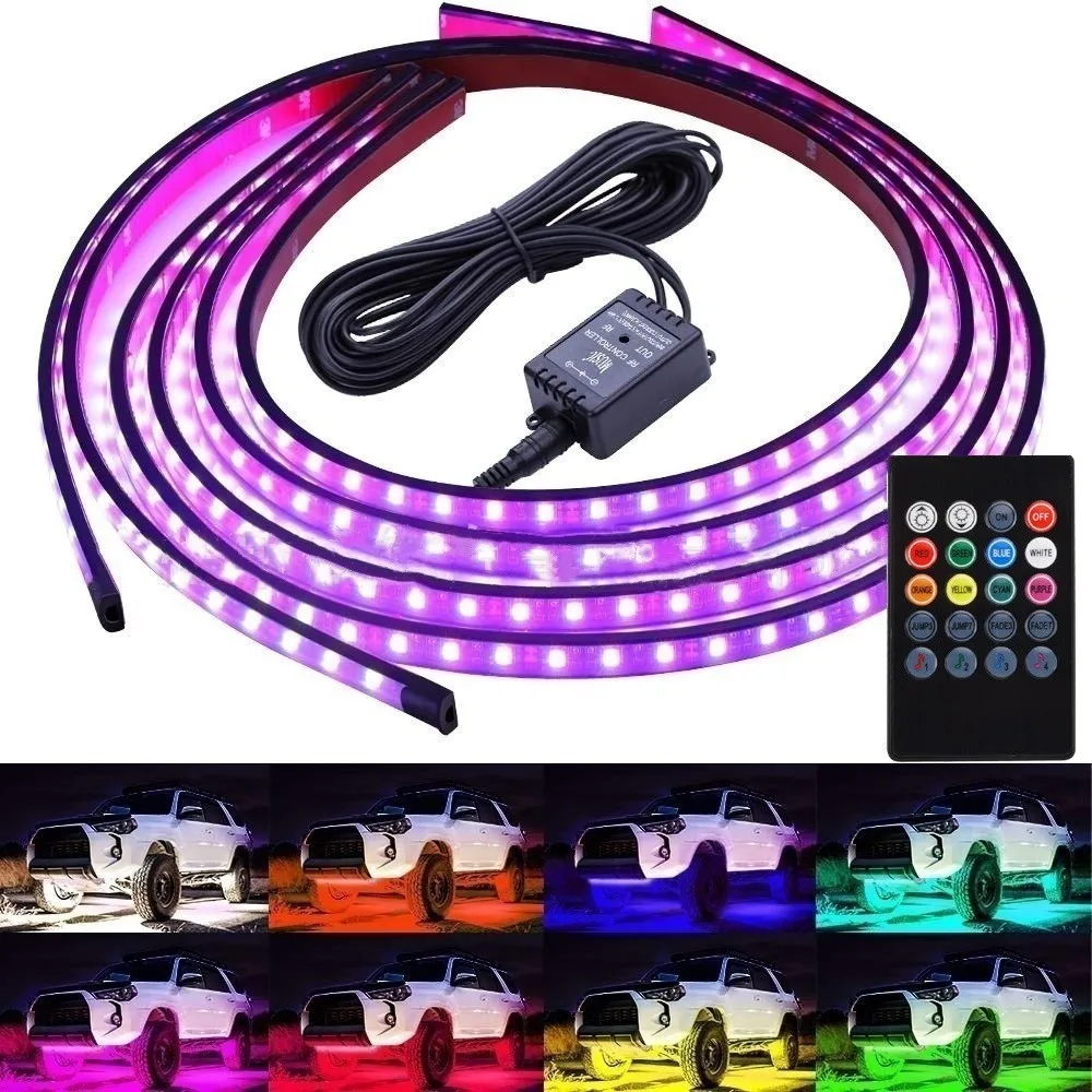 

2 Sizes RGB Car Underglow LED Strip Lights Exterior Underbody App/Remote Control Neon Decorative Ambient Auto Atmosphere Lamp