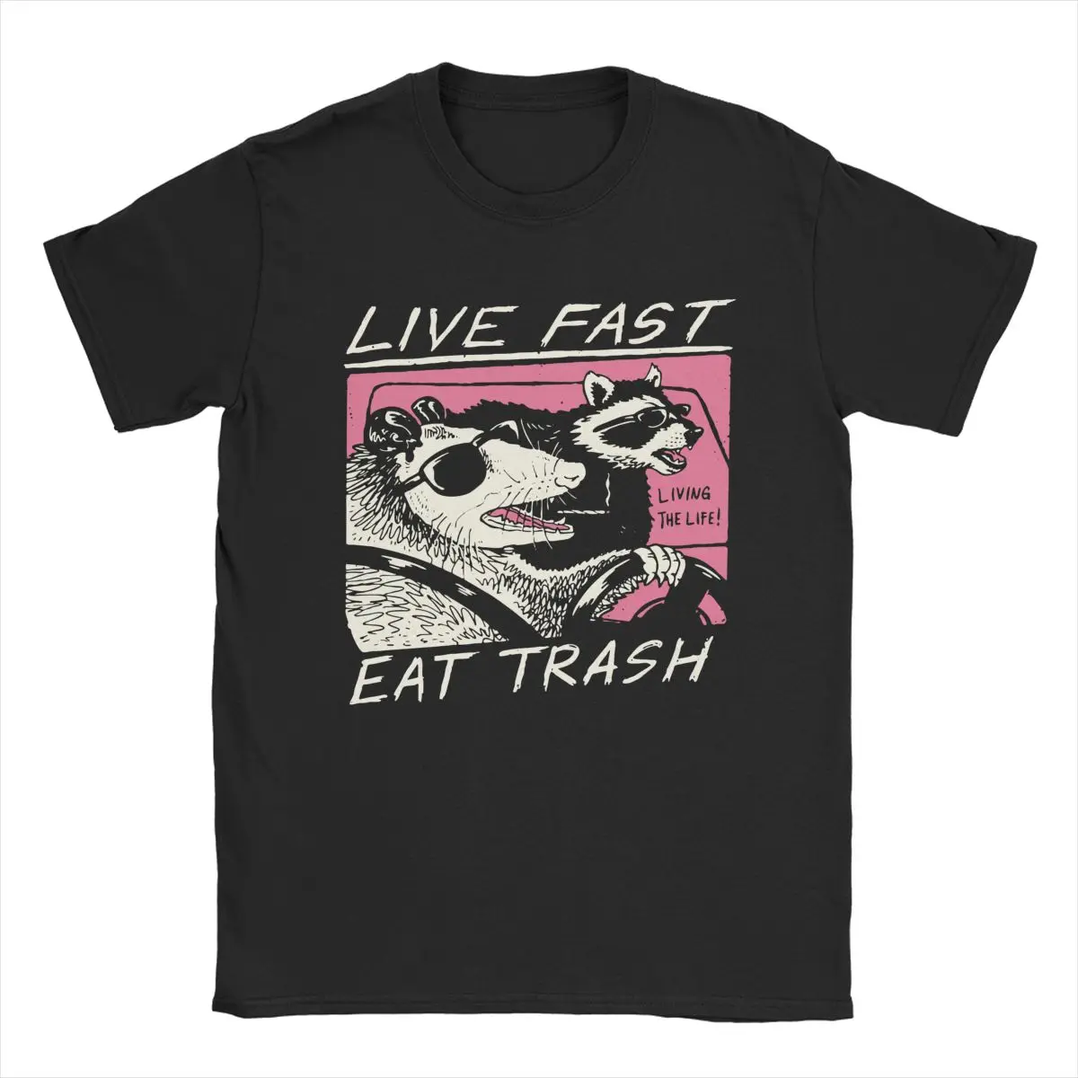 

Живите быстро! Съесть мусор! Мужская хлопковая футболка в стиле Харадзюку