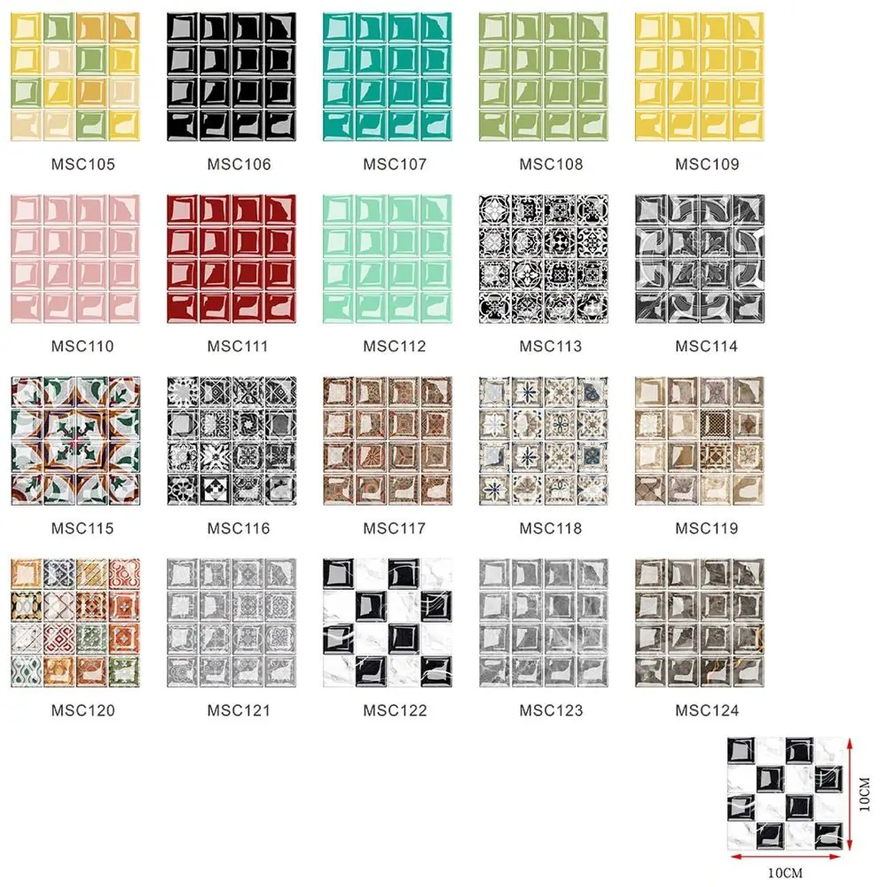 10 шт. 10x10 см мозаичная плитка настенная наклейка ПВХ 3D мозаика хрустальная