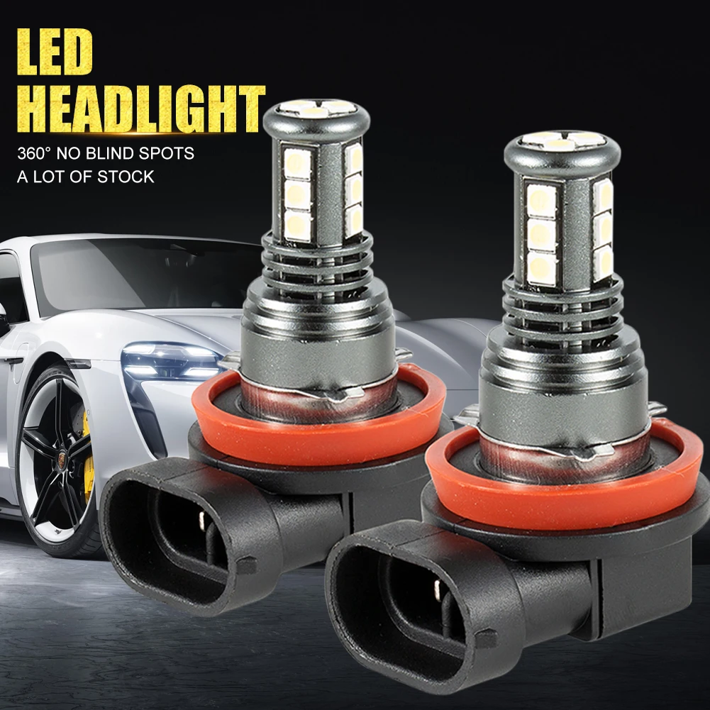 

1Pair LED Car Fog Lamp H4 H7 H11 H16 9005 9006 15-3030-SMD 7000LM 6500K White IP67 Waterproof Car Headlight