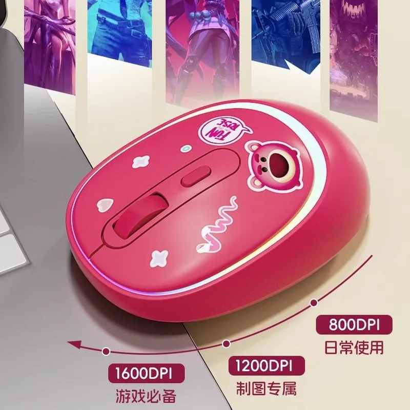 Новинка бесшумная Bluetooth-мышь с беспроводной зарядкой пух медведь лотсо Микки