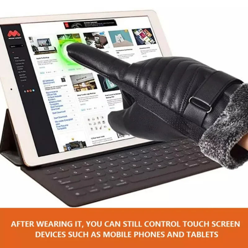 Зимние перчатки из искусственной кожи мужские для верховой езды ветрозащитные