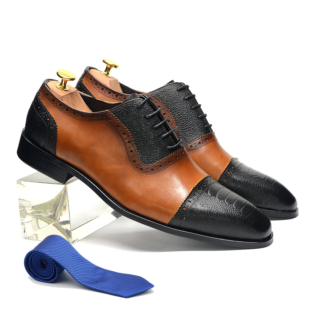 Классические свадебные туфли в европейском стиле для мужчин Натуральная Воловья