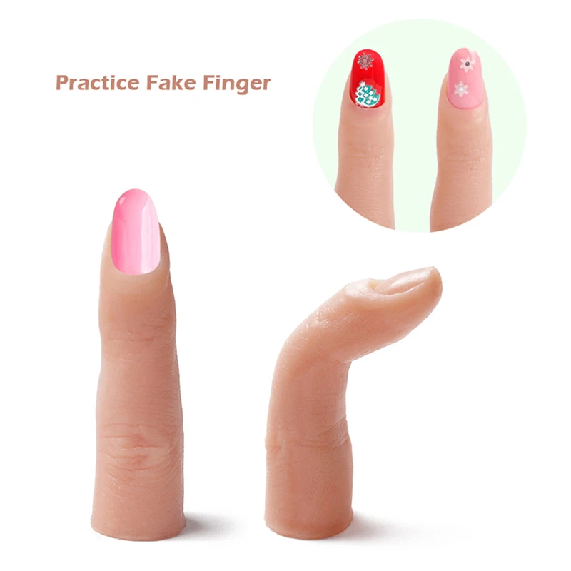 

1/100PC Nail Practice Nail Training Finger Model Tool With Joints Bendable Silicone Fake Hand For Nails DIY For Training Accesor