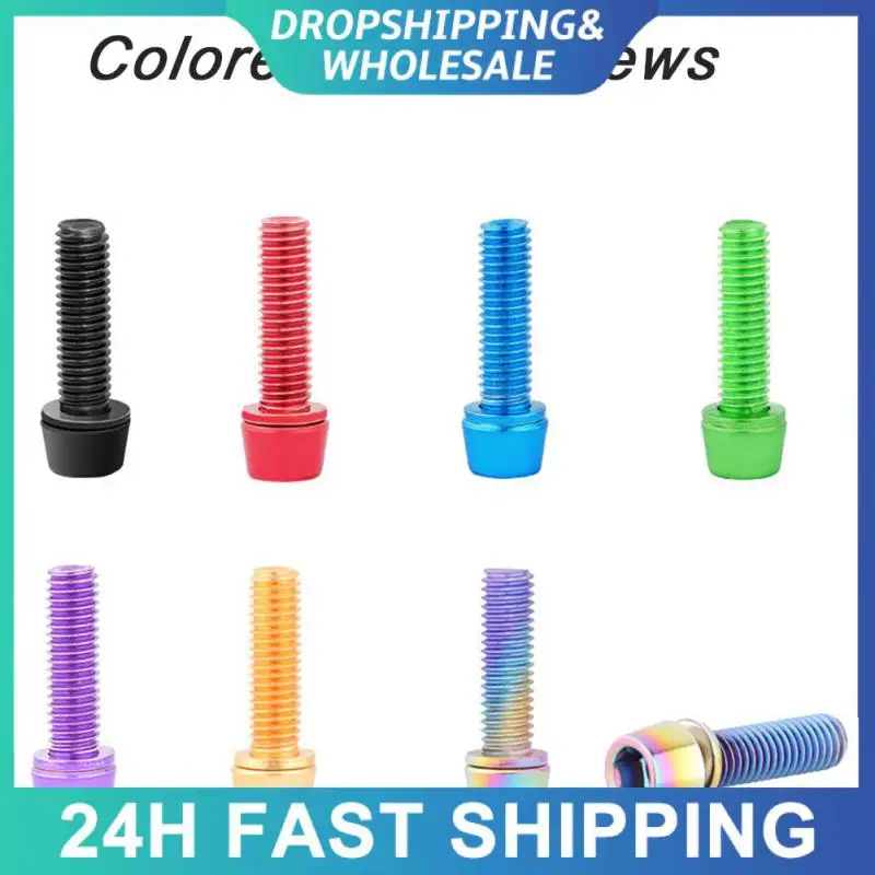 

Разноцветный Гайка Болт M518mm Запчасти для горного велосипеда титановый винт светильник велосипед тонкая Alufer