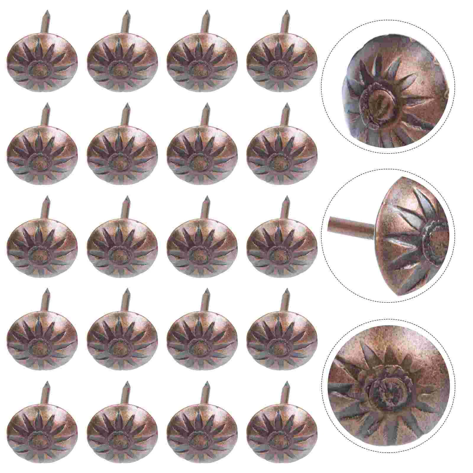 500 Pcs Upholstery Brads Thumb Tack Flower Tacks Para Mesa Round Nails Stud Dome
