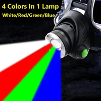 led headlamp portable zoomable outdoor headlight 4 colors waterproof super bright camping light hiking flashlight bicycle torch