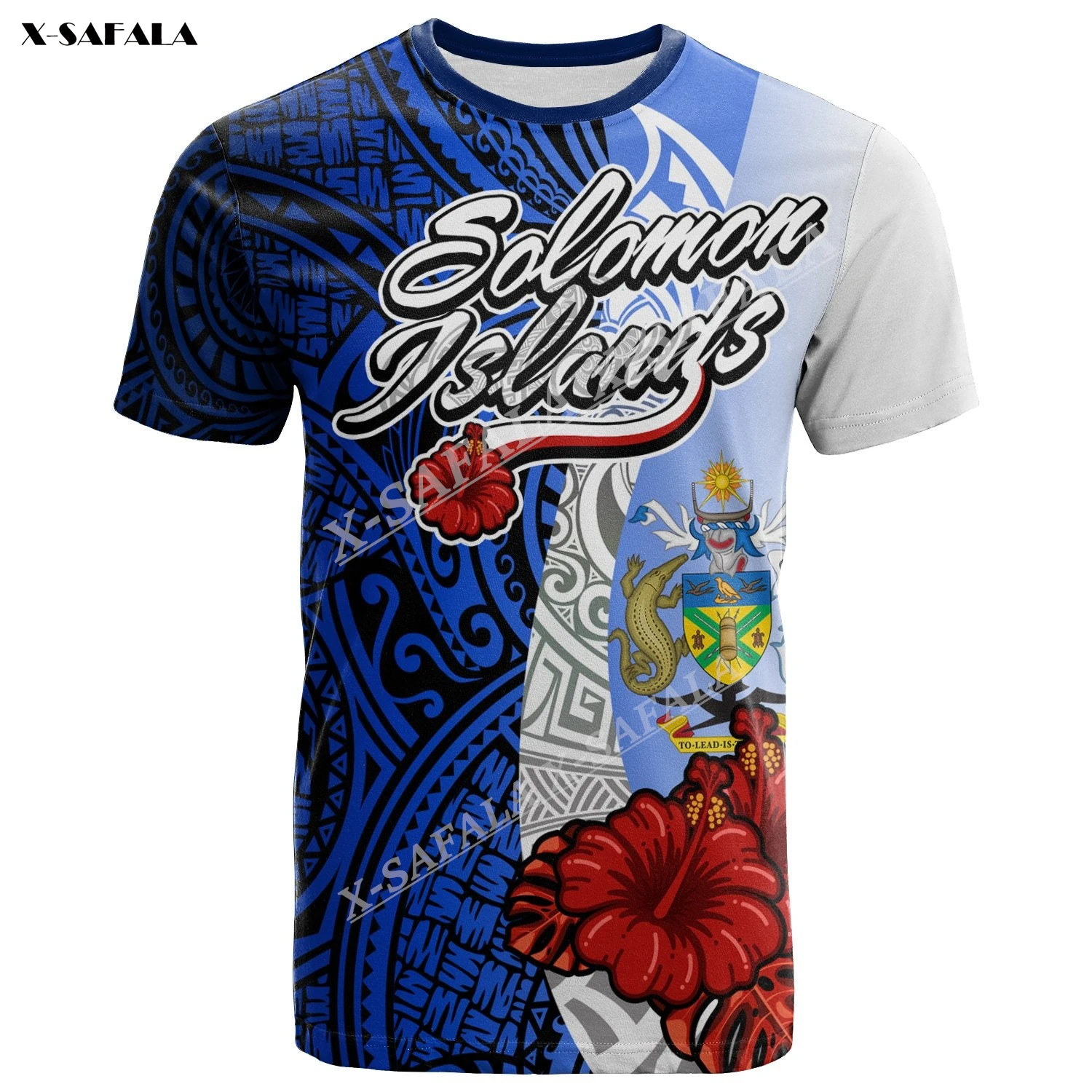 

Solomon Islands Polynesian Coat Of Arm 3D Print Men T-Shirt Tops Tees Short Sleeve Casual Quick Dry Breathable Milk Fiber