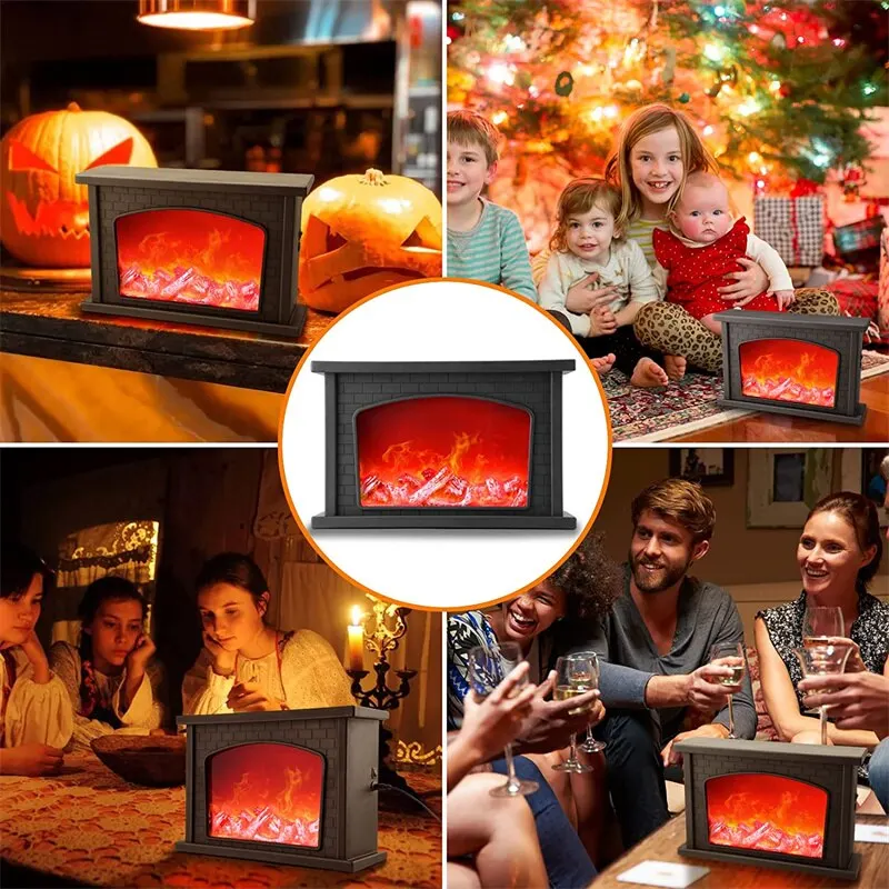 LED Fireplace Flame Lantern Lamp Simulation Flame Effect Flameless Night Light USB Battery Powered Courtyard Room Decor images - 6