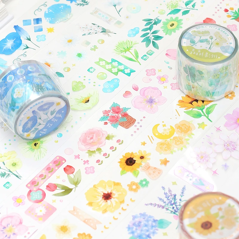 

kawaii Pet cat Masking Washi Tape flower Daisy birds Decorative Adhesive Tape Decora Diy Diary Scrapbooking Sticker Label