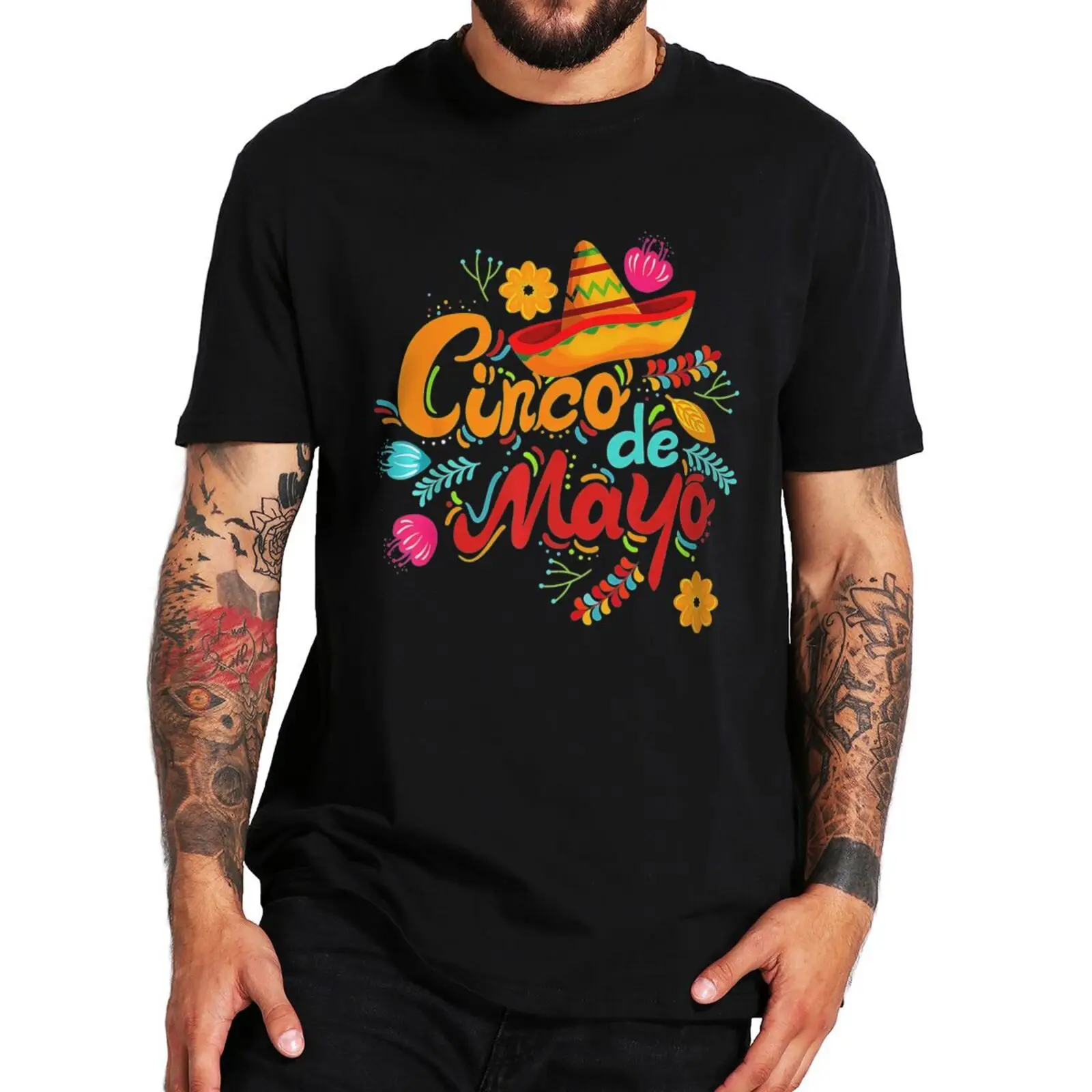 

Cinco De Mayo T Shirt Vinatge May 5th Party Mexico Gift Retro Tee Tops O-neck 100% Cotton Unisex Casual T-shirts EU Size