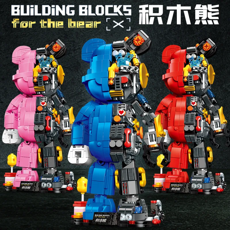 

MOC Mechanical Violent Bear Half-Body Robot Model Blocks Building Bear Designer Bricks Collection Toys For Children Adult Gifts