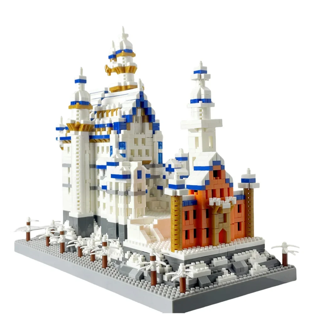 Модель замка Neuschwanstein микро-мини-строительные блоки игрушки-образование навыков