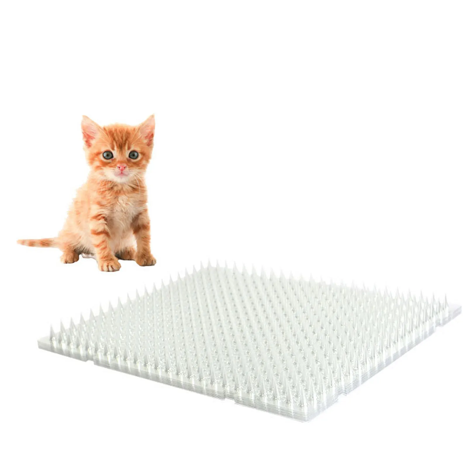 

8PCS Garden Cat Scat Mats Cats Net Anti-Cat Dogs Repel-lent Mat Prickle Strips Keep Cats Away Safe Plastic SpikeThorn 17X13 in