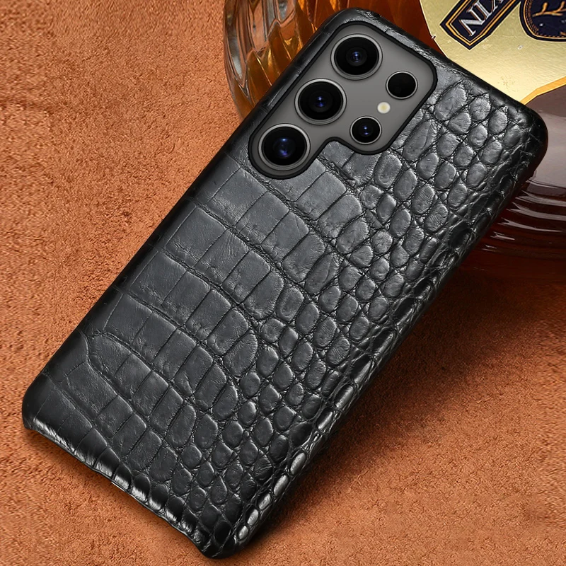Чехол из 100% натуральной крокодиловой кожи для Samsung Galaxy S24 S23 S21 S22 Ultra FE S24Plus Note 20 10 Plus