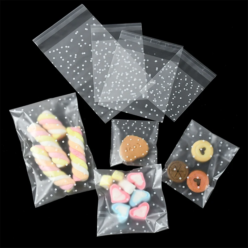 

100PCS Transparent Cellophane Candy Lollipop Cookie Bag Wedding OPP Self-adhesive Bag Baby Shower Birthday Gift Packaging Pouch