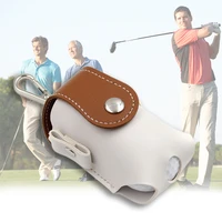 mini pocket leather golf ball storage pouch portable golf waist holder bag container waterproof outdoor sports accessories