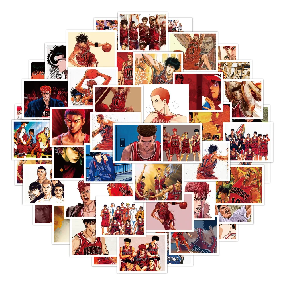 60 шт. персонализированные водонепроницаемые наклейки в стиле аниме Slam Dunk для