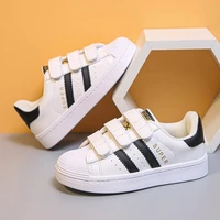 hot childrens white shoes 2022 spring and autumn boys board shoes casual shoes plus velvet shell toe girls shoes
