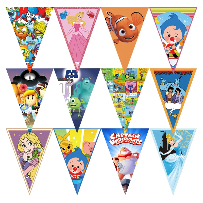 

10Pcs Colorful Banner Garlands Birthday Party Wall Hanging Pennant Baby Shower Wedding Garland Flags Party Decoration Supplies