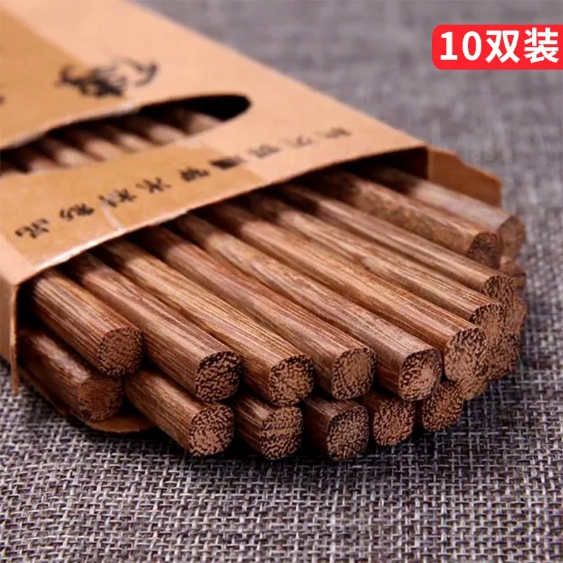 

10 Pair Reusable Chinese Solid Wood Chopsticks Non-Slip Japanese Chopsticks For Sushi Food Sticks Tableware Gift Kitchen Tools